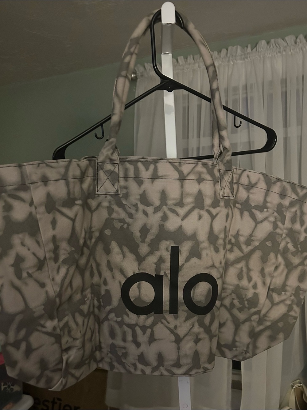 ALO Yoga Gray Tie-Dye Canvas Tote